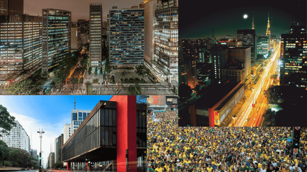 Avenida Paulista em diversos angulos fotograficos para ilustrar o bairro jardins